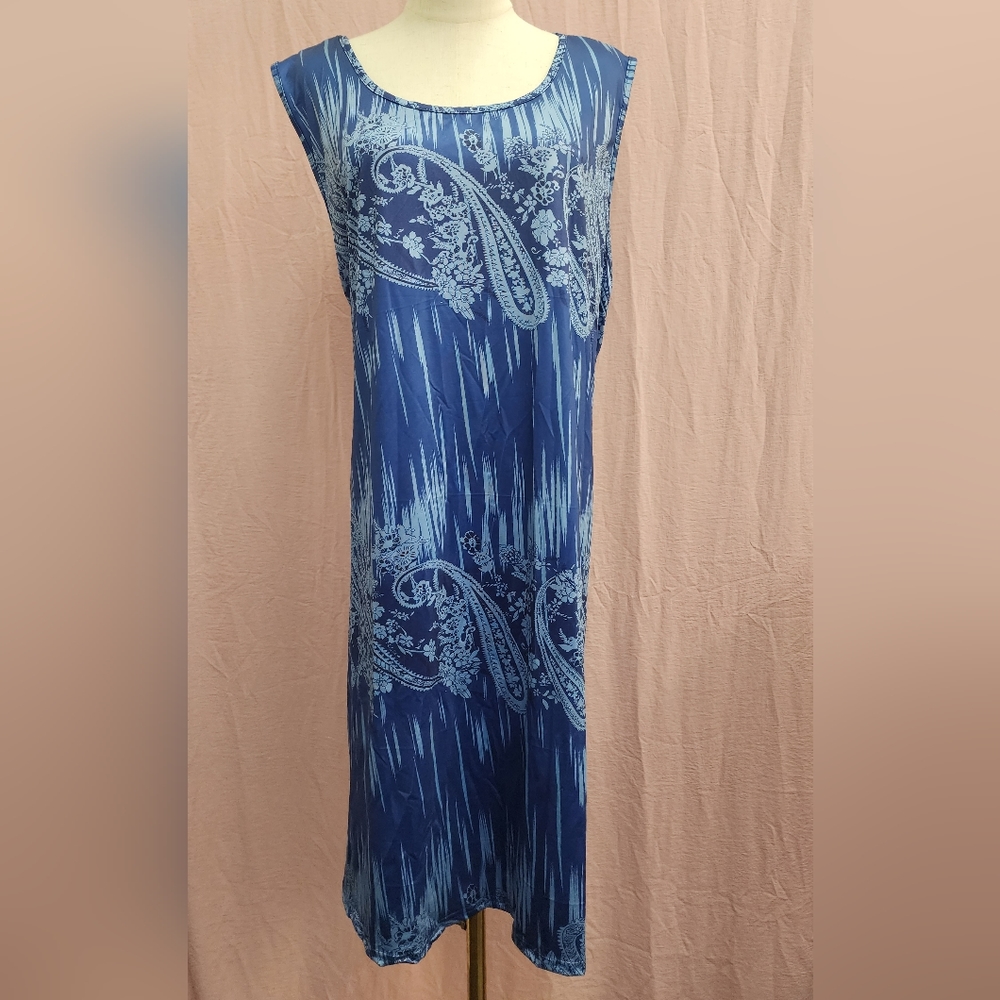 EMERY ROSE Plus Paisley Print Tank Dress-(2XL) - Picture 3 of 6
